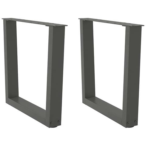 Gambe Tavolo Pranzo A V 2 Pz Antracite 60x(42-43,3)cm Acciaio - Foto 1