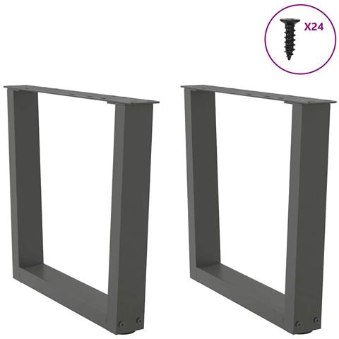 Gambe Tavolo Pranzo A V 2 Pz Antracite 60x(42-43,3)cm Acciaio - Foto 3