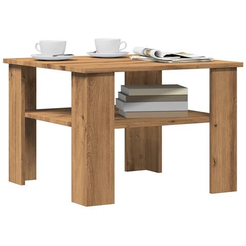 Tavolino Salotto Rovere Artigianale 60x60x42 Cm In Truciolato - Foto 1