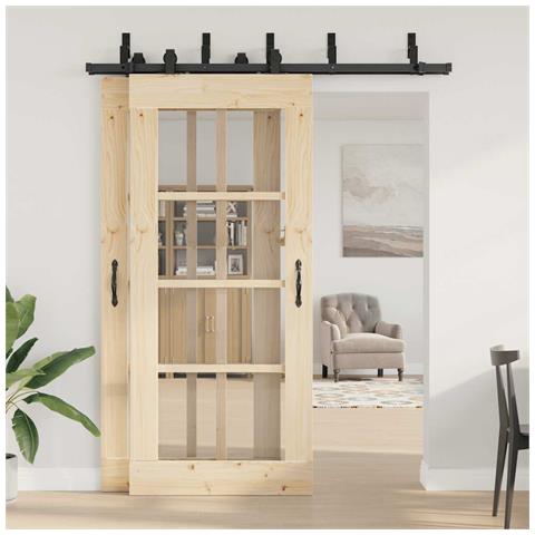 Kit Di Binari Per Porte Scorrevoli 183 Cm Acciaio Nero - Foto 3