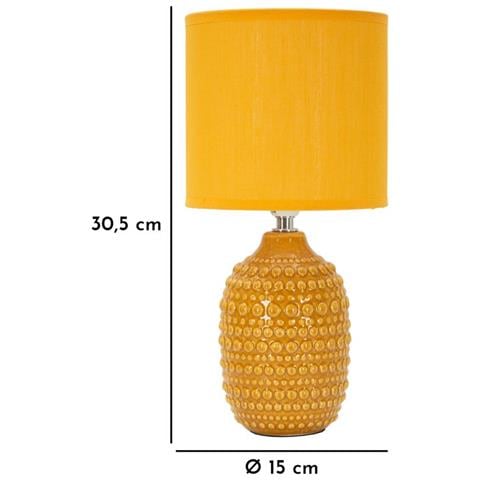 Lampada Da Tavolo Mf95 - Giallo - Ceramica - 15x15x30,5 Cm - Foto 6