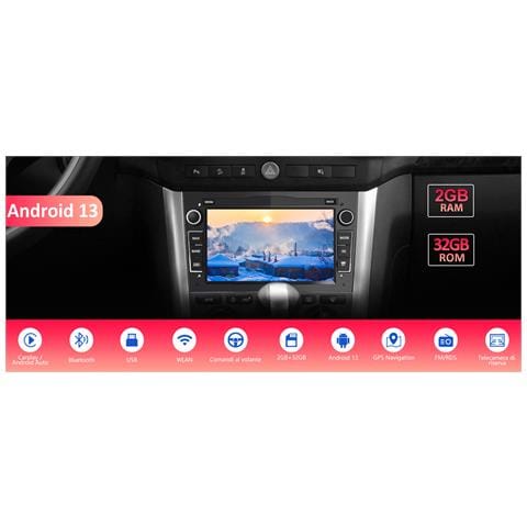 Autoradio 2 Din Per Opel Meriva, Corsa, Zafira, Vivaro, Antara Con Carplay, Android Auto, Wifi, Bluetooth, Gps, Comandi Al Volante (2+32gb) - Foto 1