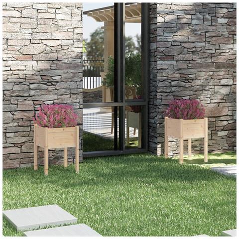 Fioriere Da Giardino 2 Pz 50x50x70 Cm In Legno Massello Di Pino - Foto 8