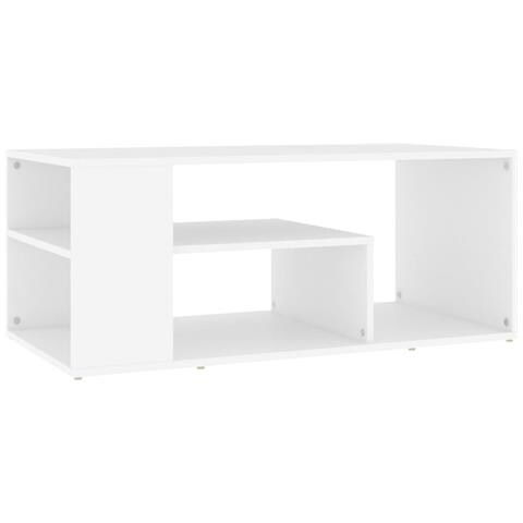 Lusso Casadino -  Tavolino Da Salotto Bianco 100x50x40 Cm In Legno Multistrato - Foto 1