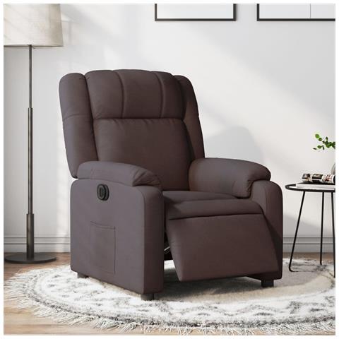 Poltrona Elettrica Reclinabile Marrone Scuro in Tessuto - Foto 2