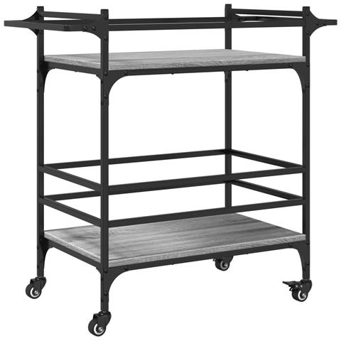 Carrello da Cucina Grigio Sonoma 82x40x78,5cm Legno Multistrato - Foto 1