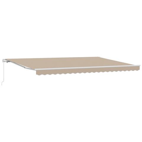 Tenda Retrattile Manuale  Beige 500x300 cm, Tessuto di ricambio per tenda  per telaio 5x3 m Beige - Foto 1