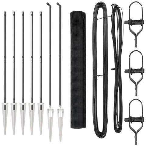 Recinzione in Fil di Ferro Saldato con 7 Pali a Picco Grigio 1,4x10 m Acciaio - Foto 1