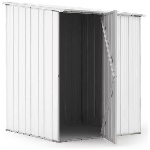 Box In Acciaio Zincato Casetta Da Giardino In Lamiera 1.55 X 1.75 M X H2.02 M - 60 Kg – 2.71 Metri Quadri - Bianco - Foto 2