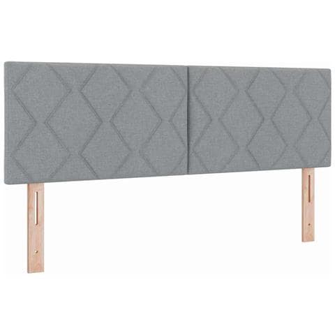 Testiera con luci a strisce a LED Grigio chiaro 160 cm Tessuto - Foto 1