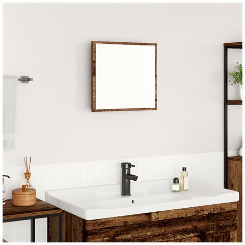 Specchio da Bagno LED Legno Antico 40x8.5x37 cm Legno Ingegnerizzato - Foto 2