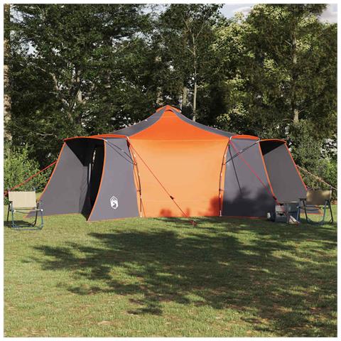 Tenda Tipi Grigio e arancione 492 x 492 x 275 cm Tessuto - Foto 2