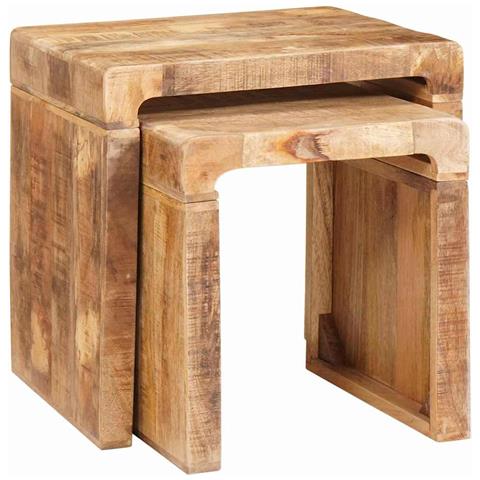 Tavoli da Fine Marrone legno massello di mango - Foto 2