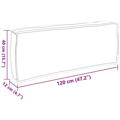 Cuscino per schienale pallet Rosso Vino 120 x 40 x 12 cm - Foto 6