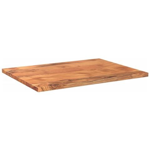 Piano Tavolo 70x50x3,8 cm Rettangolare Legno Massello Acacia - Foto 2