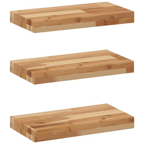 Mensole da Parete 3 pz 60x20x4 cm Legno Acacia Rifinito a Olio - Foto 1