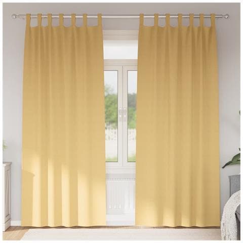 Tende con tende 2 pcs Beige Poliestere - Foto 2