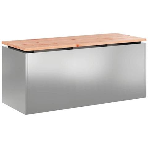 Panchina da giardino Argento 100 x 40 x 43 cm Acciaio zincato - Foto 1