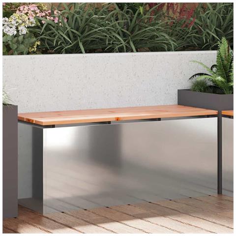 Panchina da giardino Argento 100 x 40 x 43 cm Acciaio zincato - Foto 2