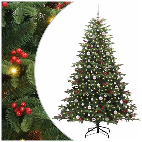 Albero di Natale artificiale con 300 LED Verde 240 cm - Foto 1