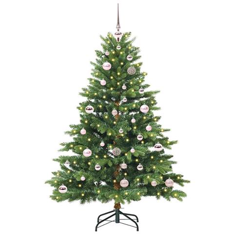 Albero di Natale artificiale con 150 LED Verde 150 cm PE e PVC - Foto 2