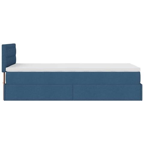 Struttura Letto Pouf con Materasso Blu 80x200 cm in Tessuto - Foto 9