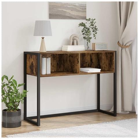 Tavolino Quercia Fumosa 100 x 36 x 75 cm Legno multistrato - Foto 2