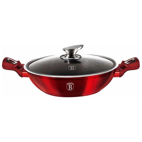 BH-7110 Pentola wok in granito metallizzato bordeaux 28 cm - Foto 1