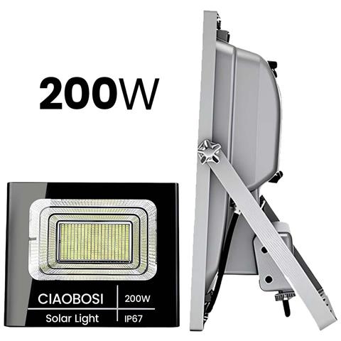 Proiettore Solare Led 200w Ip67 Con Pannello Solare Separato E Telecomando - Foto 5