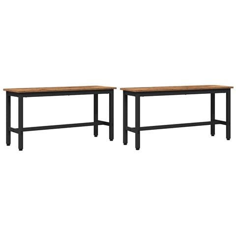 Panchina da pranzo 2 pcs Legno vecchio 100 x 32,5 x 48,5 cm - Foto 1