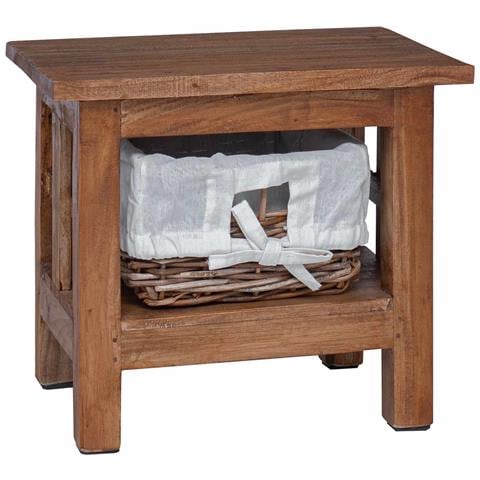 Tavolo laterale Marrone Legno massello di mogano - Foto 1