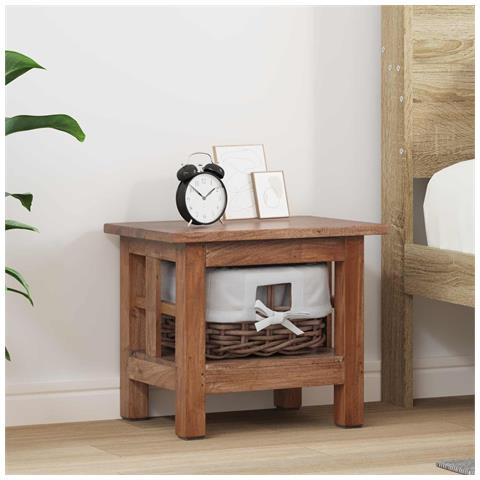 Tavolo laterale Marrone Legno massello di mogano - Foto 2