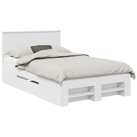 Struttura del letto Bianco 137 x 203 cm Legno multistrato - Foto 1
