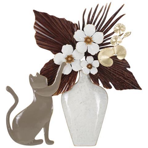 Decorazione In Metallo 3d Gatti 3-multicolore-metallo-54,6x8,9x59,7 Cm - Foto 1