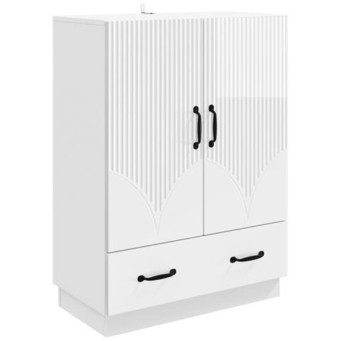 Credenza Bianco Lucido 66 x 34,5 x 92 cm Legno ingegnerizzato - Foto 1