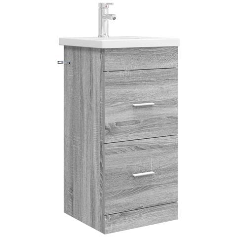 Mobile da bagno con lavabo Sonoma grigio 42 x 40 x 84,5 cm - Foto 1