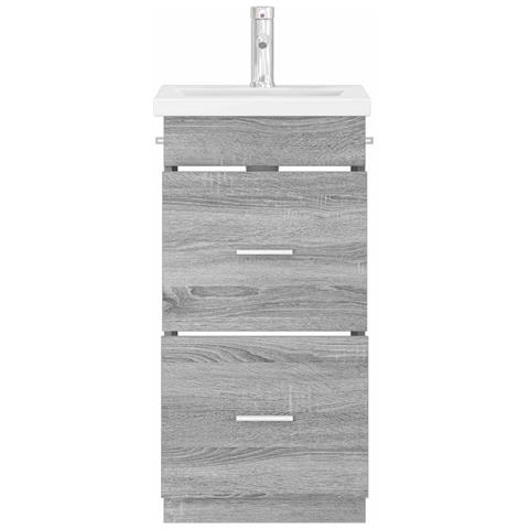 Mobile da bagno con lavabo Sonoma grigio 42 x 40 x 84,5 cm - Foto 2