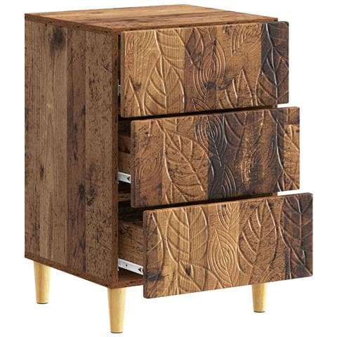 Comodino Legno antico 43 x 39,5 x 66,5 cm Legno ingegnerizzato - Foto 2