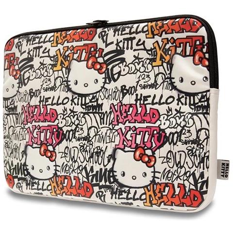 Hello Kitty Pu Custodia In Metallo Con Logo, Per Laptop Da 14 Pollici - Colore Sabbia - Foto 1