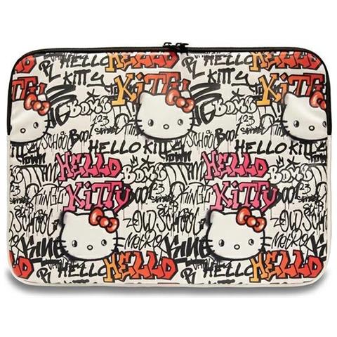 Hello Kitty Pu Custodia In Metallo Con Logo, Per Laptop Da 14 Pollici - Colore Sabbia - Foto 3