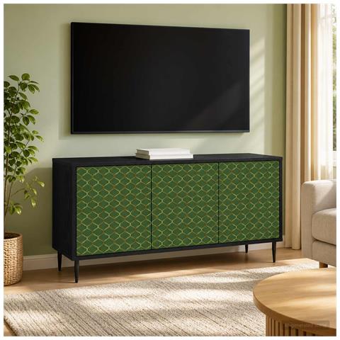 Mobile TV GELEEN 102 x 33 x 51 cm Rovere Nero - Foto 2