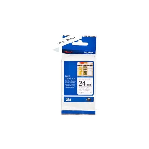 Nastro non Laminato per Etichettatrice Formato 24 mm x 8 m Nero su Bianco - Foto 1