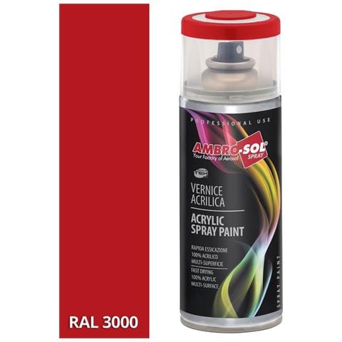 Bomboletta Vernice Spray Brillante Rosso Fuoco Interni Esterni Universale 400ml - Foto 3