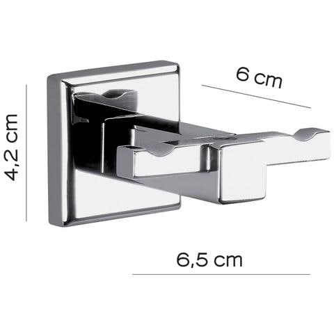 Appendiabiti Doppio Da Muro In Acciaio Inox Aisi 304 E Cromall 6928 Serie Colorado Cromato - Foto 3