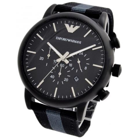 Orologio Luigi Xl Watch Black Quartz Acciaio Pelle Ar1948 - Foto 1