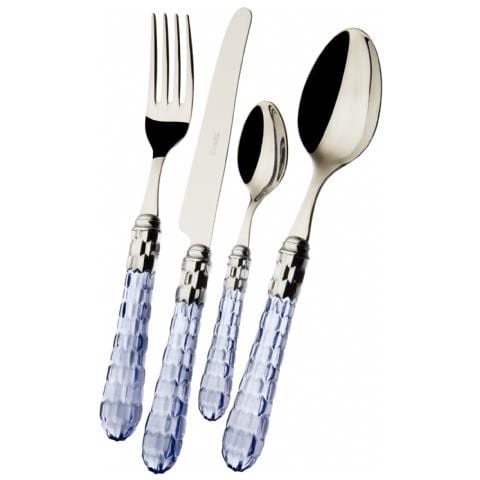 Servizio Posate 24 Pz. ""cristallo"" Blu Trasparentecr - Foto 1