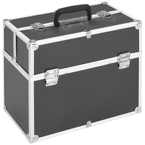 Valigia per Cosmetici 38x23x34 cm Nera in Alluminio - Foto 1