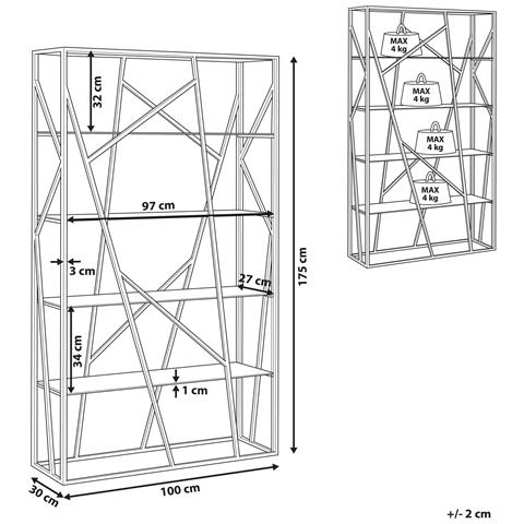 Scaffale A 4 Ripiani Metallo Color Argento Hoxie - Foto 17