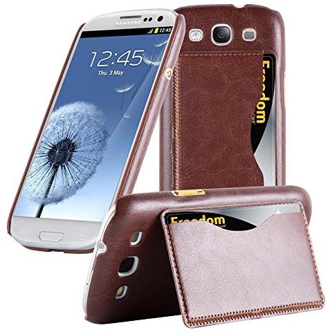 Custodia Compatibile Con Samsung Galaxy S3 / S3 Neo In Marrone - Hard Case Coperchio Protettivo Con Copertura In Similpelle, Funzione Stand E Tasca Per Le Carte - Foto 1