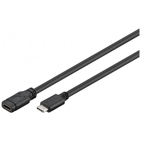 Usb3.1cc1.5ex Cavo Usb 1,5 M Usb 3.2 Gen 1 [3.1 Gen 1] Usb C Nero (usb-c Extension Cable, 1.5m - Black, For - Foto 1